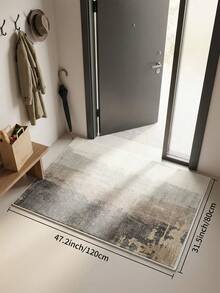 1 pieza Alfombra de sala de estar con lavado de tinta multicolor, adecuada para cocina, comedor, dormitorio, decoración de habitación para vacaciones, interior/exterior, oficina, vestíbulo, felpudo antideslizante, alfombra de baño, pasillo, área de estudio y juegos. - Multicolor - Ver 13