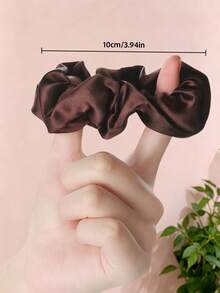 2/9pcs/Set Maillard Color Palette Satin Scrunchie & Claw Clip Hair Accessories Set, Black, Coffee, Brown, Milk Tea, Beige Low Saturation Colors, Versatile & Practical - Suitable For Girls And Women, Perfect For Daily Outings, Parties, Vacations, Dates Or Graduation Season,Claw Clips - Multicolor - View 8