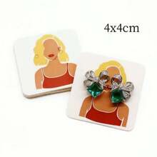 100 piezas Aretes de papel de 4cm, accesorio pequeño, tarjeta con forma de flor multicolor - Tarjeta para pendientes de 4x4 cm - Ver 11