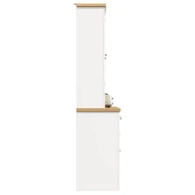 Multifunctional Tall Cabinet For The Home, With Anti-Tip Device, Freestanding Unit For Kitchen And Living Room, Glass Door, Metal Handles And Soft-Close System, Removable Wine Rack, White - White - View 11
