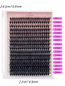 DIY Eyelash Extensions 320 Clusters 40D D Curl 9-16MM Manga Lashes Wispy Fluffy Volume Lash Clusters, Soft Glam Individual Lashes DIY At Home, Reusable False Eyelashes For Daily Wear Natural Look - 黑色 - 查看 2