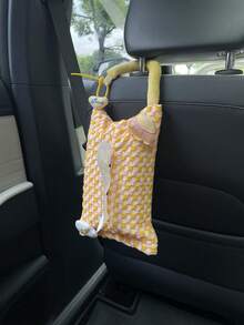 1 Stück Stoff gepolsterte kleine Auto bunte Schachbrettmuster Auto Taschentuch Tasche, Cartoon bunte Raumschiff Auto Zubehör, süße Auto multifunktionale hängende Taschentuch Tasche, kreative Creme Stil Zuhause und Auto Doppelnutzung Taschentuch Tasche, Cartoon Auto Taschentuchbox, Auto multifunktionale Taschentuch Tasche Taschentuch Aufbewahrungstasche - A - Übersicht 5