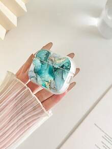 Jade Gold Marble Pattern Painted Transparent Additional Button Thickened Fashion Bluetooth Shockproof Earphone Case Suitable For S4 Protective Case Apple Wireless Bluetooth Earphone Shell Glossy Pro2 Full Coverage Pods31/2/3 Generation Protective Case Pro Shockproof Soft Shell - Multicolor - View 6