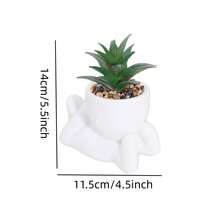 1/3pcs Artificial Succulent Plants, Single Small Succulent Potted Plants, 3 Shapes Available, Cartoon Design, PP Material, PE Material, Green, Desktop Decoration, Home Decor, Hotel, Restaurant, Living Room Bedroom - White - View 10