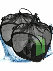 1/2pcs Pop-Up Pond Filter Bag 7/10/12 Inch Swimming Pool Filter Pump Cover Anti-Clogging Metal Frame Foldable Pump Mesh Basket With 2 Handles Easy Installation Suitable For Waterfall, Swimming Pool, Outdoor Fish Pond - View 2