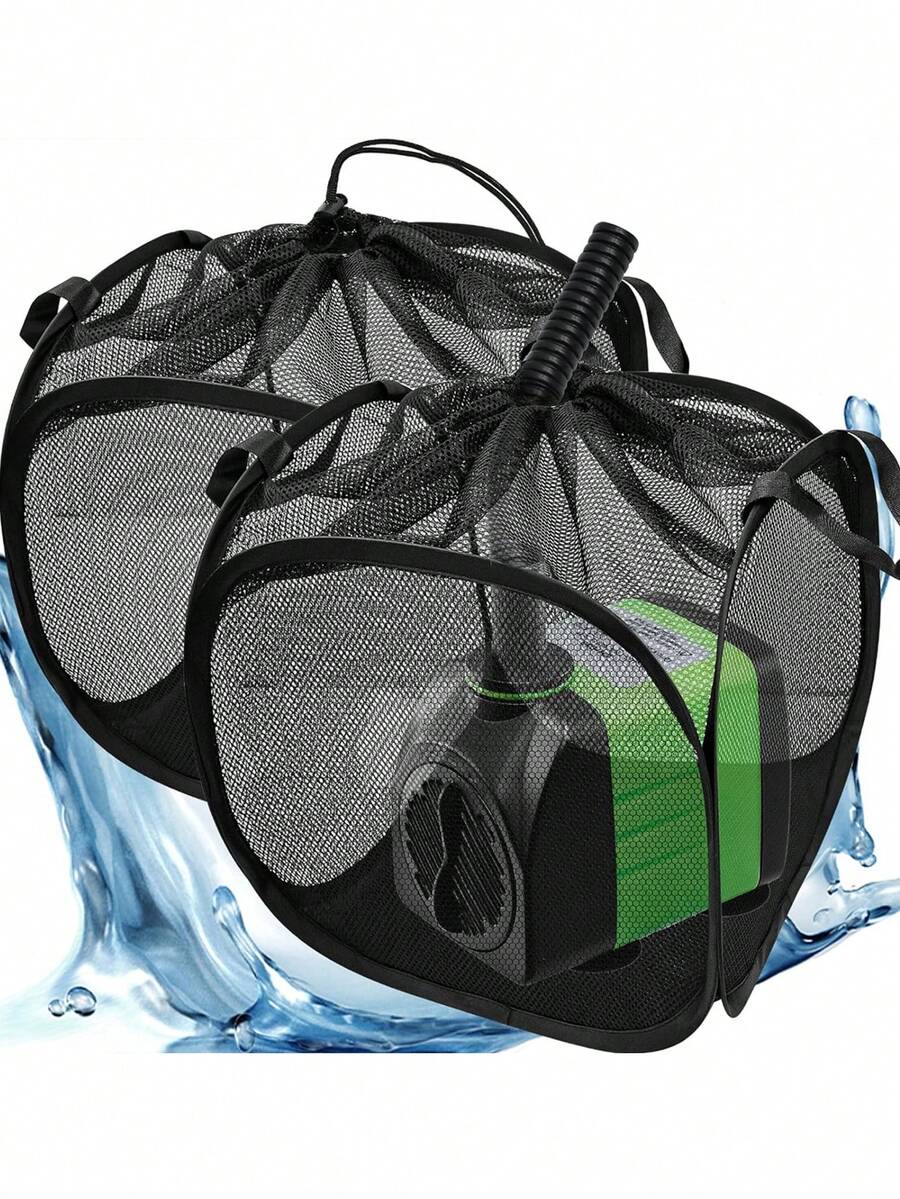 1/2pcs Pop-Up Pond Filter Bag 7/10/12 Inch Swimming Pool Filter Pump Cover Anti-Clogging Metal Frame Foldable Pump Mesh Basket With 2 Handles Easy Installation Suitable For Waterfall, Swimming Pool, Outdoor Fish Pond