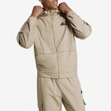 Adidas Logo Print Comfortable Lightweight Hooded Long-Sleeve Jacket, Men's, Beige - Beige - View 2