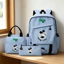 Disney Mickey Mouse 3PCS Backpack Set, "It's A Mickey Thing" Printed Casual School Backpack Combo With Tote Bag & Pencil Pouch For Students - Blue - View 1