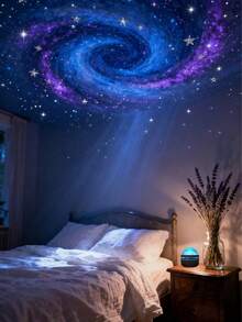 1pc Magic Starry Sky Projector LED Decorative Table Lamp, USB Powered, Remote Control Adjustable Light Color, Suitable For Bedroom, Room And Home Decor, Compact And Portable, Essential For Travel And Camping, Perfect Holiday And Party Gift, Dorm Night Light, Halloween Atmosphere Light - Multicolor - View 6