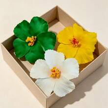 3入/1入 女款藍橘白漸層 7.5cm/2.95in 人造花髮夾，時尚百搭優雅簡約純色側夾髮飾，適用於日常出遊、休閒聚會、上班通勤、度假旅行、髮型設計、紮髮、洗臉、洗澡、化妝、服裝搭配、珠寶頭飾 - 彩色 - 查看 15