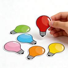 hoojojo 6pcs Light Bulb Shaped Magnetic Stickers, Refrigerator Magnets, 6 Colors, Suitable For Whiteboard Decoration, Marking And Sticky Notes, Reusable And Erasable, Back To School Essentials - Multicolor - View 12