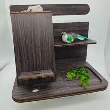 1pc Rustic Wooden Desktop Organizer With Phone Holder, Watch And Glasses Stand - Easy To Assemble, Multi-Functional Home Office Accessory Organizer, Modern Farmhouse Style Workspace Organizer, Rustic Elegant Design | Natural Wood Grain Finish, Desktop Accessories - Wood Color - View 7