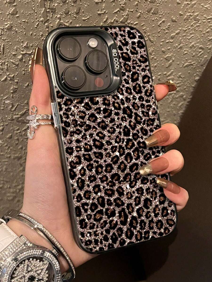 Leopard Print Shockproof Protective Phone Case, New And Vibrant, With Drop-Proof Silver Paint, Compatible With P15, P16, P16 Promax, P14 Promax, P13, P11, P12, XR, A13 4G Series, A14, A04, A34. Water, Shock, And Scratch Resistant, Anniversary Gift. - 多色7 - 查看 1