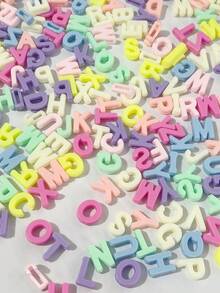 200/600pcs Large Letter Beads, Mixed Color Plastic Letters A-Z, Suitable For Jewelry Making, Bracelets, Necklaces, Keychains, Shoelaces And Handmade Crafts - Multicolor - View 3