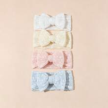 4pcs Multi-Color Soft Elastic Baby Headbands, Breathable, Suitable For All Seasons, Perfect Gift And Photo Prop - Multicolor - View 13