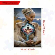 1000 Pieces Adult Mini Jigsaw Puzzle Box - This Precision-Cut Puzzle Is Adult Challenge Level And Scratch-Resistant. The Image Is An Artistic Composition Of A Meditator And Lotus Flower In A Fantasy Style. Suitable For Adults And Family Entertainment, It Can Be Used As DIY Home Decor, Art Collection, And A Creative Gift For Halloween, Christmas, And Brain Challenges, Bringing You An Immersive Intellectual Experience. - Multicolor - View 6