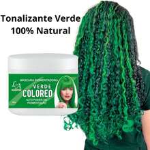 Máscara Verde Matizadora Tonalizante - S/Amônia - Resultado 100% NT - L&A Cosméticos 300g Pt Entrega - Verde - Visão 8