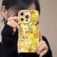 Collage de verano de  amarillo,  y Piolínfunda de teléfono Fundas compatibles con ,Apple,VIVO,OPPO,,, y Honor.Fabricadas en silicona TPU,ofrecen protección contra golpes y caídas. - Blanco - Ver 6