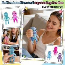 Squishy Babies Glitter Soft Moldable Cute Squishy Slow Rise Relaxing Sensory Fidget Relief Anxiety Stress Fun Desk Accessory For Adults Hot Pink - 紫色 - 查看 4