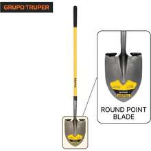 Tru Pro Round-Point Shovel, 48-Inch Fiberglass Handle With 9-Inch Grip, Heavy-Duty Professional Digging Gardening Shovel (Model PRL-F/ 31198) - B - View 3