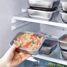 Ever Blooming 5pcs Stainless Steel Food Storage Containers With Lids, Reusable Lunch Boxes, Office Storage Set, Easy To Clean, Perfect For Meal Prep, Meat, Fruit, Snacks, Desserts, Etc. Ideal For Vacation, Office Use, Kitchen Food Storage, Frozen Foods, Etc. - Multicolor - View 6