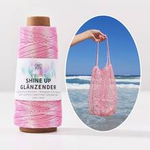 1mm/150m Shiny Holographic Flash Thread, Gold And Silver Wire Core Wrapped Thread, Used For DIY Knitting, Crochet, Party Decoration, And Jewelry Rainbow Yarn - Multicolor - View 3
