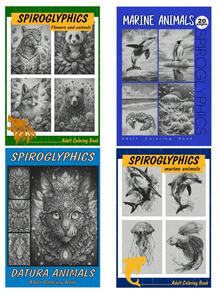 1PC/4PCS Mysterious Spiral Floral Animal & Marine Animal Coloring Book, 20 Pages Hidden Pattern Stress Relief Spiral Art Therapy Book, Adult Coloring Book For Relaxation And Leisure - A - View 12