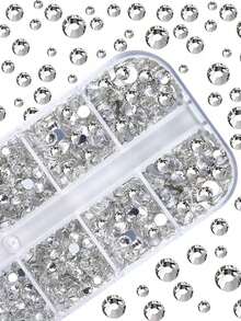 2-6mm Transparent Flat Back Rhinestone Set, With Rhinestone Pen And Tweezers, 3D Art Flat Back Rhinestones, 12-Grid Rhinestone Set, For DIY Crafts, Cups, Bottles, Glasses, Clothes, Loose Glitter Crystal Stones, Craft Decoration, Valentine's Day Decoration - 12 Transparent Panels + Pen + Tweezers - View 9