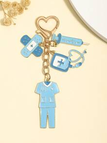 Cute Alloy Enamel Nurse Uniform Tool Shaped Keychain, Health Care Gift, Nurses Day, Mother's Day Gift, Ideal Gift For Best Friend - Multicolor - View 17