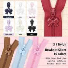 1 Set = 5 Yards (177.16 Inch) Zipper + 10 Bow Zipper Pulls, Colorful Nylon Zipper + Colorful Zipper Pulls, Exquisite Bow Zipper Pulls, Suitable For Bags, Handmade Wallets, Stationery Bags, Handmade DIY, Sewing Replacement, Etc. - Little Bow - View 1