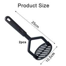 1Pc,Black Nylon Potato Masher Heavy Duty Non-Slip Grip Food Masher Manual Potato Press For Mashed Potatoes Fruits Veggies Baby Food Home Kitchen Accessory. - Multicolor - View 2