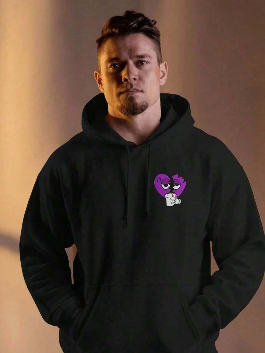 Basic Kangaroo Hoodie, Cold Weather Sweatshirt With Hood, Men's And Women's Streetwear Vibes, Winter Fashion - 黑色 - 查看 1