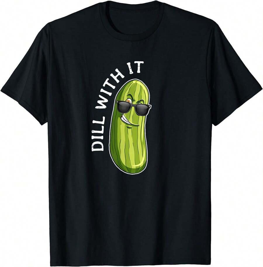Camiseta con un divertido chiste de calabacín encurtido - Negro - Ver 1
