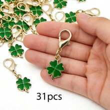 16/31pcs Green Four-Leaf Clover Keychains, Lucky Charms, Perfect Gifts For Mother's Day, St. Patrick's Day, Back To School, Graduation, Colleagues, Friends And Exquisite Birthday Presents - View 9