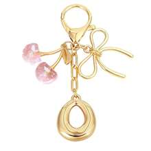 1Pc Initial Keychain, Coquette Cherry Bow Charm Pendant, Y2K Aesthetic Resin Keyring For Backpack Car, Cute Gift For Her Women Girls - Multicolor - View 12