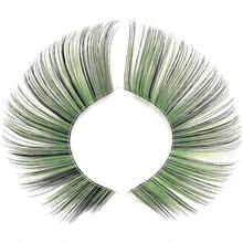 par de pestaas verdes para Halloween, pestaas de color verde, pestaas verdes para cosplay, pestaas postizas verdes de 22 mm de largo, pestaas de aspecto dramtico para de disfraces - "color de la imagen - Ver 5