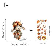 1pc Autumn Forest Animal Electrostatic Adhesive Window Decals, Featuring Maple Leaves And Pumpkins, Are Perfect For Kitchen, Living Room, And Thanksgiving Party Decorations. - Multicolor - View 17