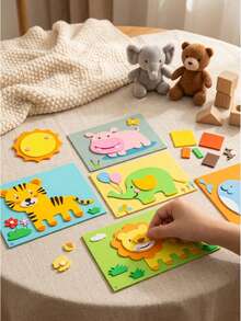3D EVA Stereoscopic Sticker Craft Kit, Muti-Themed Designs With Pre-Cut Foam Blocks, Stickers & 3D Appliques, Educational Handmade Arts & Crafts For DIY, Single-Use Project Boosts Fine Motor Skills, Early Learning, Ideal Birthday/Early Education Gift - Multicolor - View 2