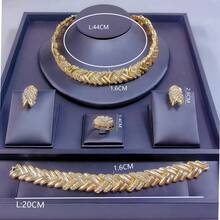 Jewelry Luxury 18K Gold Plated Circle Jewelry Set Mother's Day Gift Respect And Admiration She Deserves It - Gold - View 8