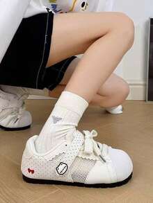 2026 Summer New Arrival Mesh Breathable White Sneakers For Women - Simple Casual Style, Cushioned Insole, Non-Slip, Perfect For Everyday Wear, Commuting, Dates, And School. - Mihei - View 1