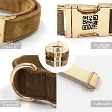 1 pieza Collar personalizado con código QR para mascotas en marrón y crema, con grabado de nombre personalizado y un código QR de contacto para protección de la privacidad, capaz de rastrear y localizar a la mascota. Multifuncional, adecuado como regalo para amantes de los perros y dueños de mascotas - Multicolor - Ver 11