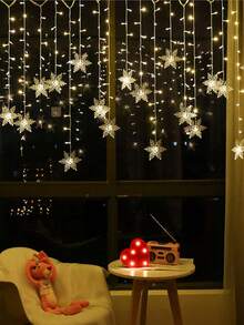 3 Meters LED Snowflake Icicle Fairy Lights Christmas Garland USB And Battery Powered Curtain String Lights For Christmas Home Garden Party Wedding Patio Decoration - Multicolor - View 1