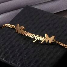 Custom Name Anklet For Women, Personalized Stainless Steel Butterfly Ankle Chain, Minimalist Design, Perfect For Everyday Wear Or Special Occasions - Anklet - View 3