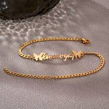 Custom Name Anklet For Women, Personalized Stainless Steel Butterfly Ankle Chain, Minimalist Design, Perfect For Everyday Wear Or Special Occasions - Anklet - View 4