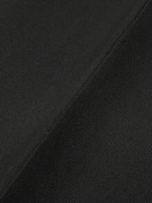 Men's Old Money Style Solid Color Drawstring Waist Wide Leg Long Pants - Black - View 6