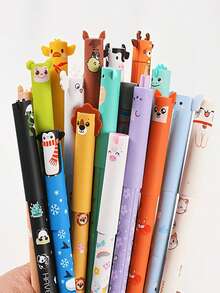 10pcs Animal Shaped Erasable Pen Set, Built-In Thermal Erasure Function, Back To School Supplies, Teacher Reward Student Gift - Multicolor - View 4