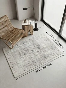 1 pieza Alfombra de sala de estar gris claro desgastada, adecuada para cocina, comedor, dormitorio, decoración de habitación festiva, interior/exterior, oficina, vestíbulo, felpudo antideslizante, alfombra de baño, pasillo, área de estudio y juegos - Gris Claro - Ver 21