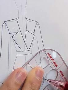 1pc Fashion Tech Human Body Template Ruler, Suitable For Clothing Design, Women's Dynamic Template Ruler, Human Body Pattern Sketching, Fashion Drawing Human Body Template Ruler - Multicolor - View 2