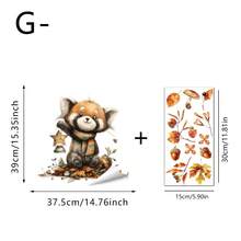 1pc Autumn Forest Animal Electrostatic Adhesive Window Decals, Featuring Maple Leaves And Pumpkins, Are Perfect For Kitchen, Living Room, And Thanksgiving Party Decorations. - Multicolor - View 18