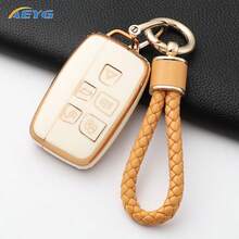 Funda de carcasa de llave remota de coche de TPU con llavero para LAND para RoveR para Range para RoveR para Discovery para Evoque para Sport para Velar para XE E-Pace - Land Rover A - Ver 8